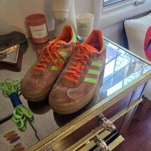 Adidas Originals Gazelle Bold Suede Solar Orange Neon Green Women’s Size 7